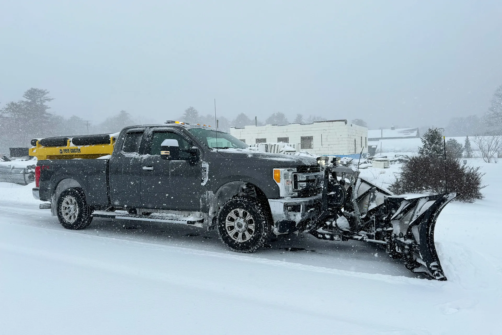 Picture of a snow plow for reliable snow plow service near me